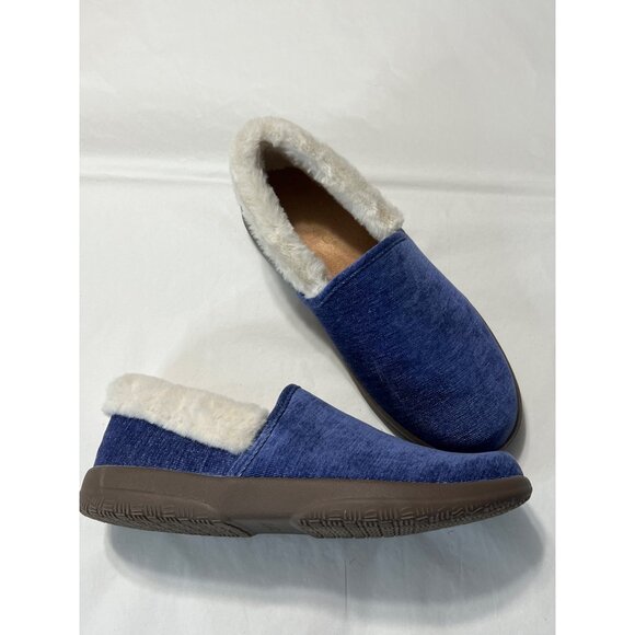 Vionic Womens Faux Fur Lined Slippers Blue Size 7.5 - Picture 3 of 9